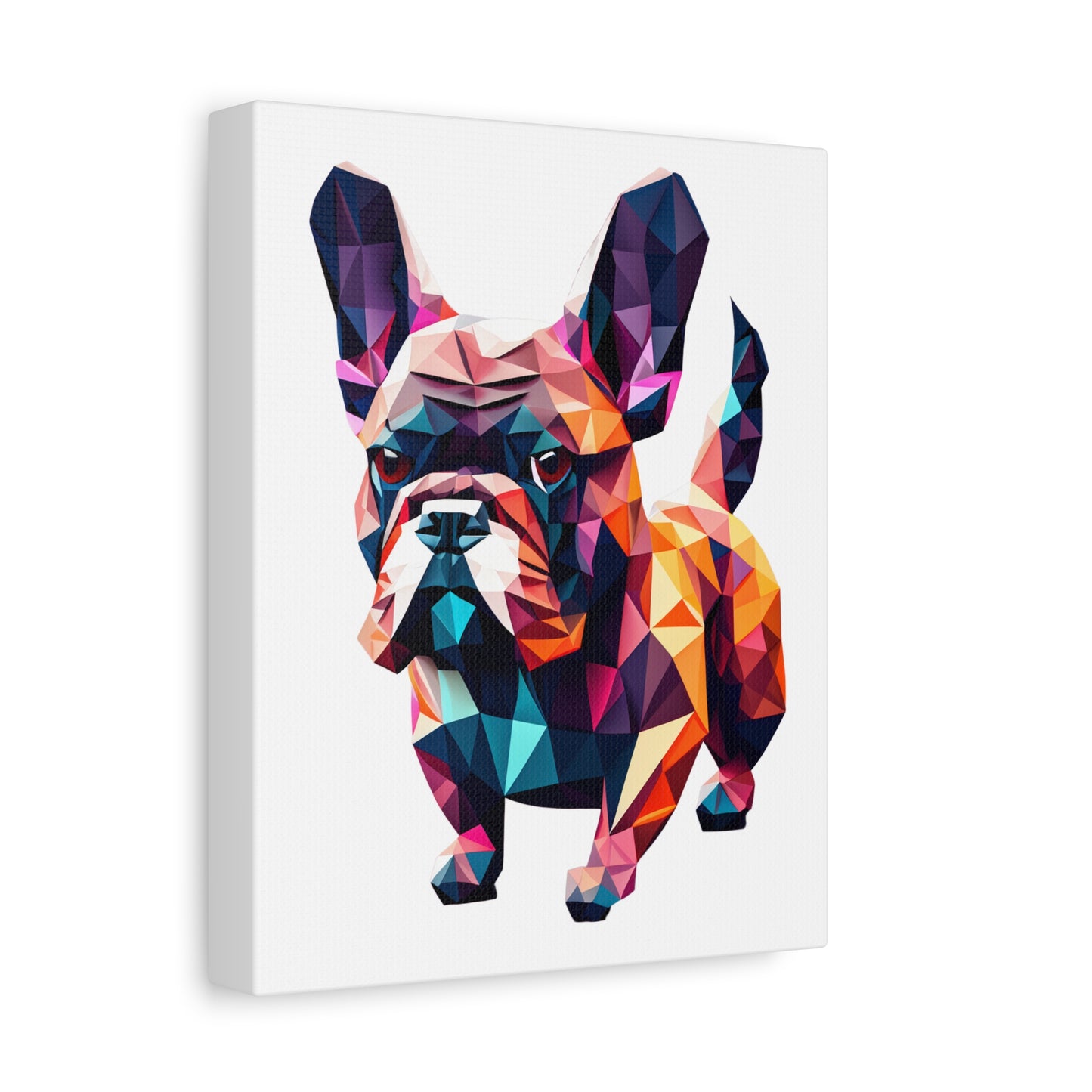 Polygon Style Pop Art French Bulldog Matte Canvas, Stretched, 1.25"