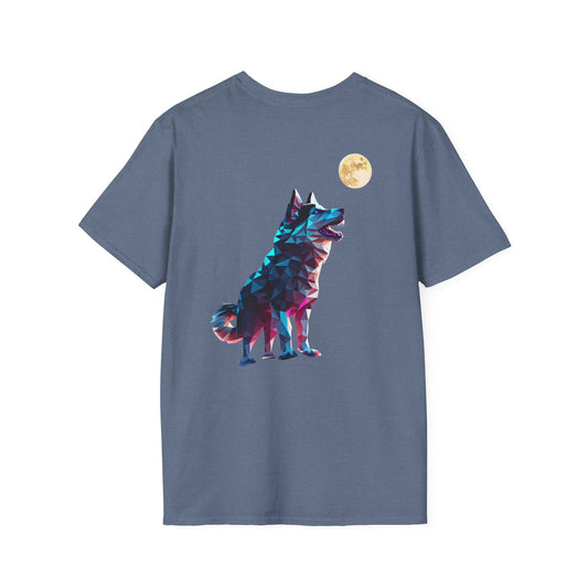 Polygon Style Pop-Art Alaskan Husky T-Shirt - Pocket & Large Back Print
