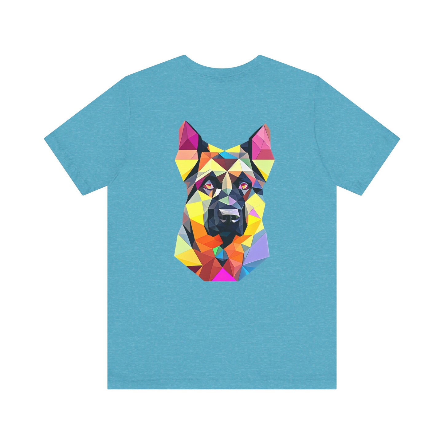 Polygon Style Pop Art German Shepherd Dog T-Shirt - Pocket & Large Back Print