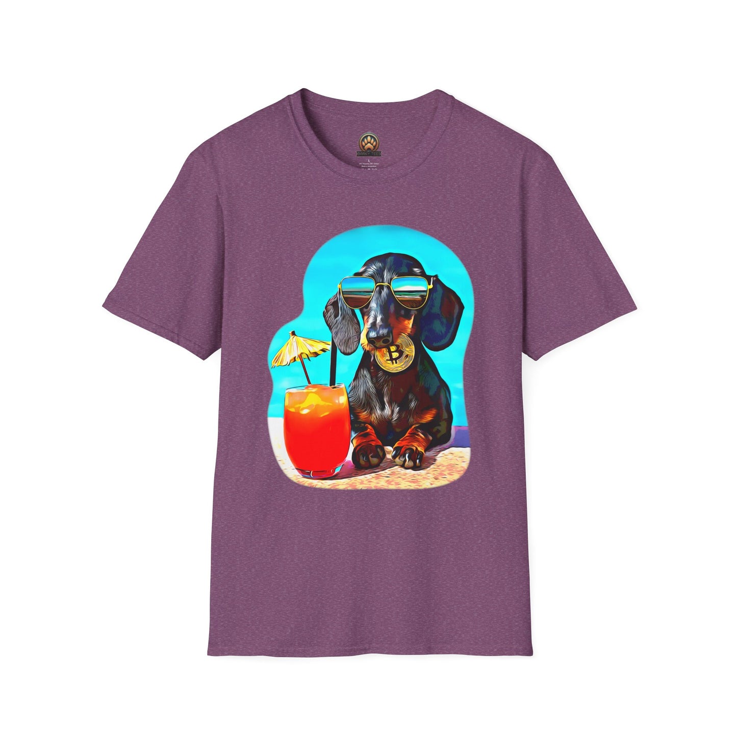 Bitcoin Dachshund Tee - Large Front Print