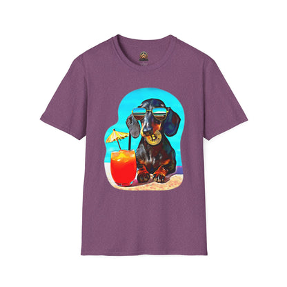 Bitcoin Dachshund Tee - Large Front Print