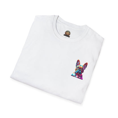 Polygon Style French Bull Dog T-Shirt - Pocket & Large Back Print