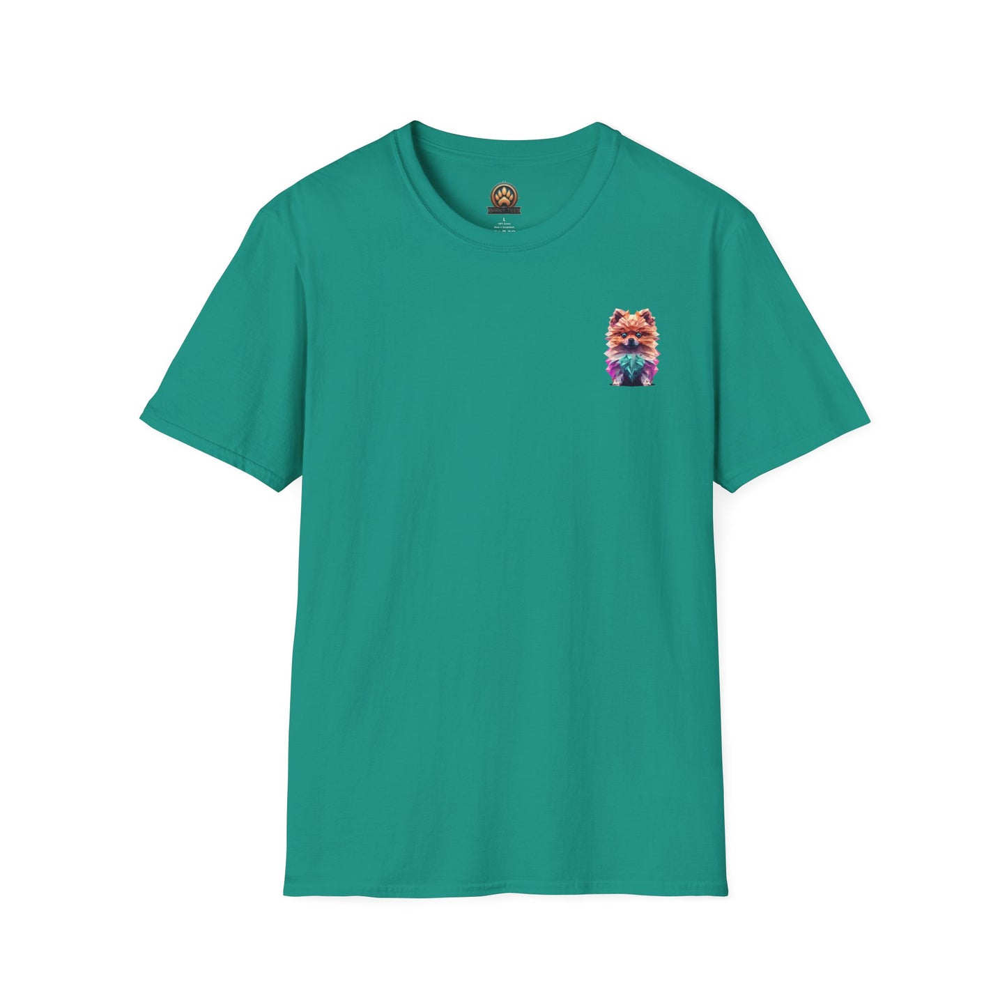 Polygon Pomeranian Dog T-Shirt - Pocket & Large Back Print