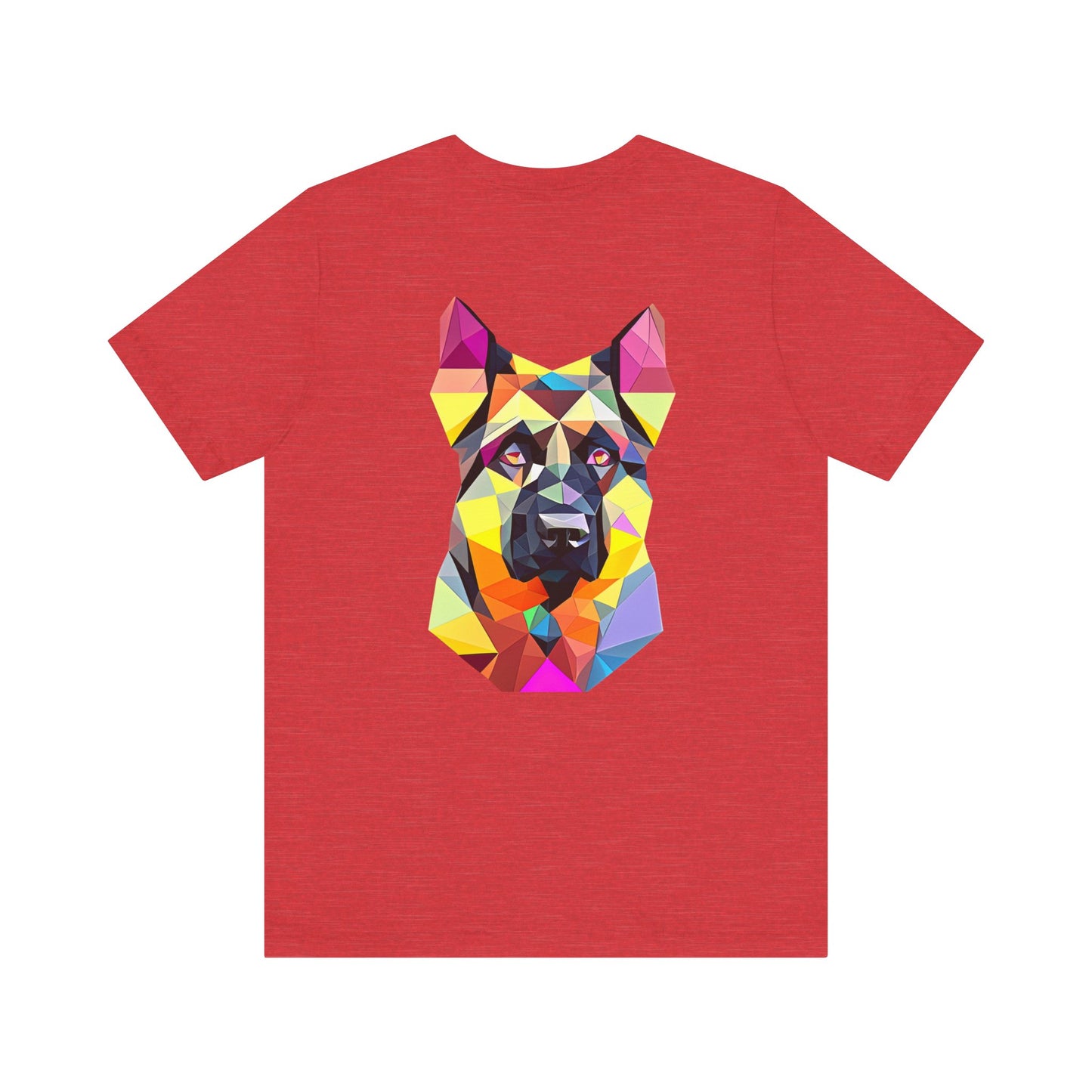 Polygon Style Pop Art German Shepherd Dog T-Shirt - Pocket & Large Back Print
