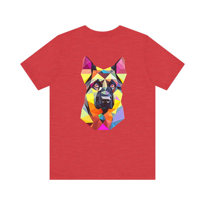 Polygon Style Pop Art German Shepherd Dog T-Shirt - Pocket & Large Back Print