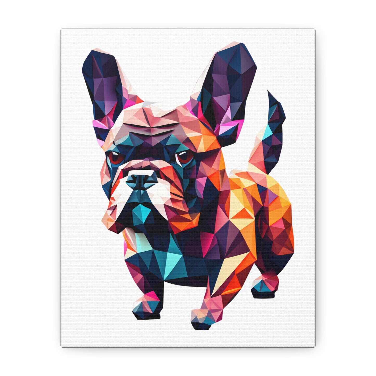 Polygon Style Pop Art French Bulldog Matte Canvas, Stretched, 1.25"