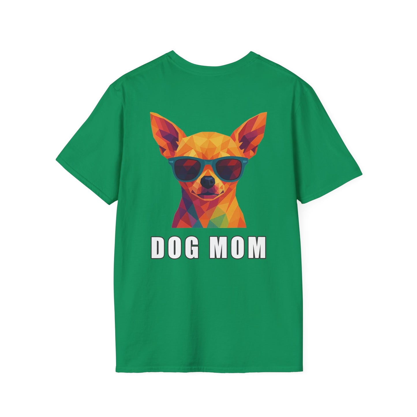 Dog Mom Tee – Polygon Chihuahua Edition - Pocket Logo and Large Back Print
