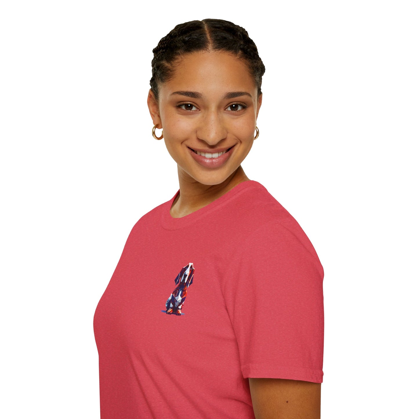 Polygon Style Pop Art Basset Hound T-Shirt - Pocket & Large Back Print