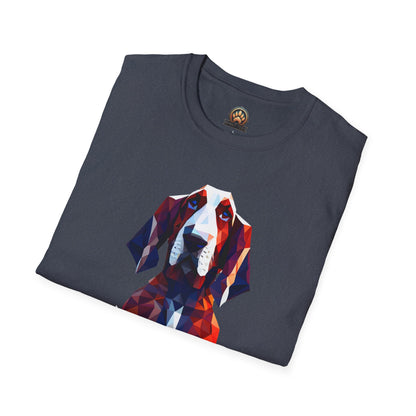 Polygon Basset Hound Tee - Large Front Print