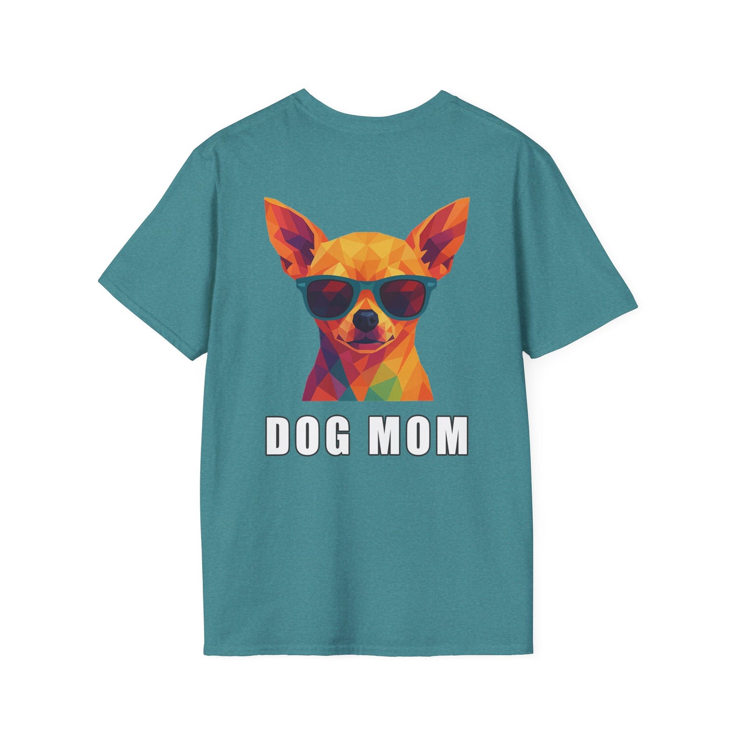 Dog Mom Tee – Polygon Chihuahua Edition - Pocket Logo and Large Back Print