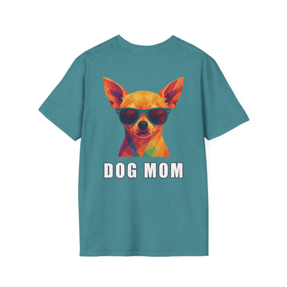 Dog Mom Tee – Polygon Chihuahua Edition - Pocket Logo and Large Back Print