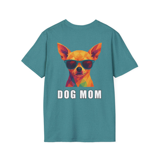 Dog Mom Tee – Polygon Chihuahua Edition - Pocket Logo and Large Back Print