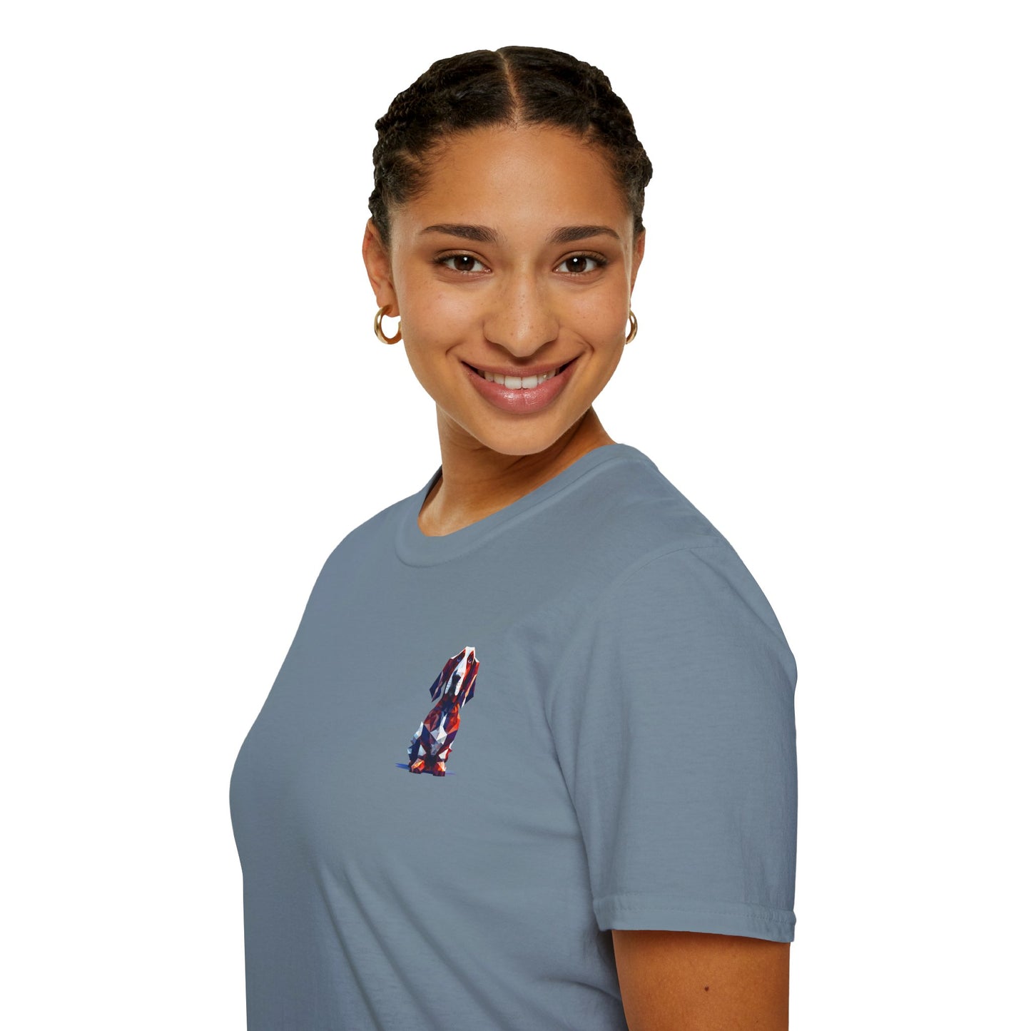 Polygon Style Pop Art Basset Hound T-Shirt - Pocket & Large Back Print