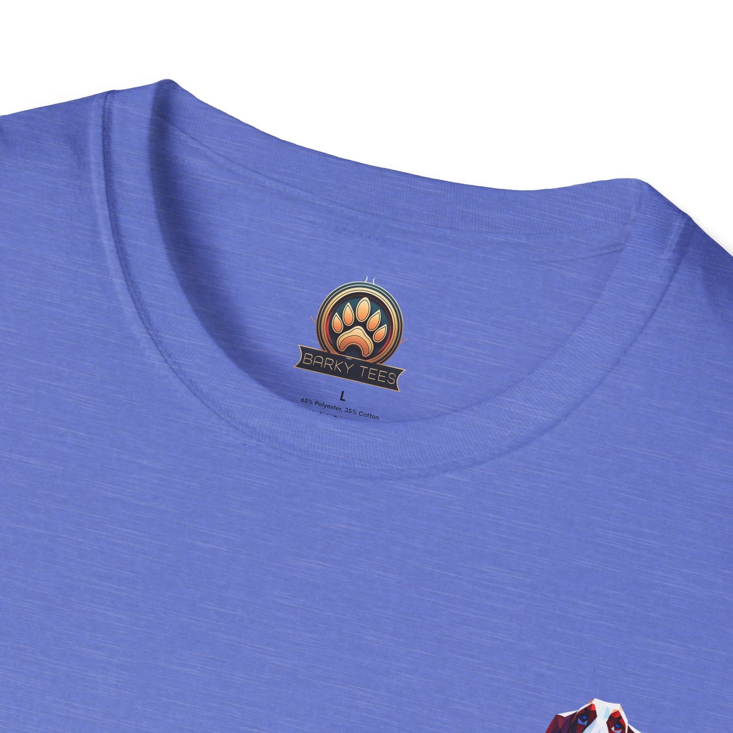 Polygon Style Pop Art Basset Hound T-Shirt - Pocket & Large Back Print