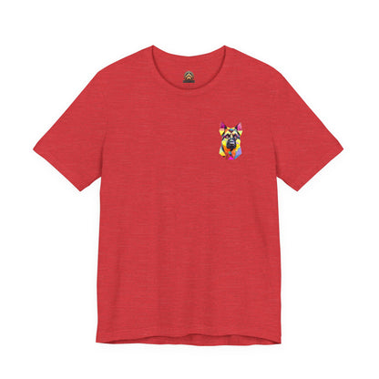 Polygon Style Pop Art German Shepherd Dog T-Shirt - Pocket & Large Back Print