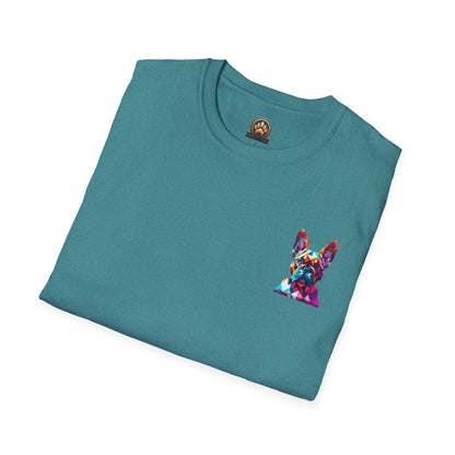 Polygon Style French Bull Dog T-Shirt - Pocket & Large Back Print