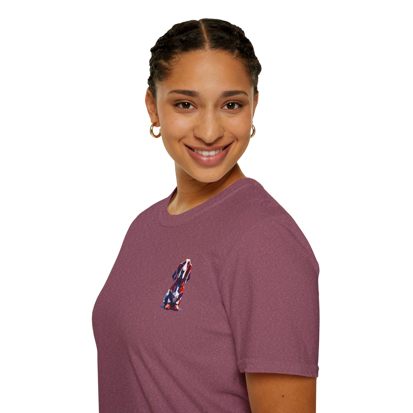 Polygon Style Pop Art Basset Hound T-Shirt - Pocket & Large Back Print