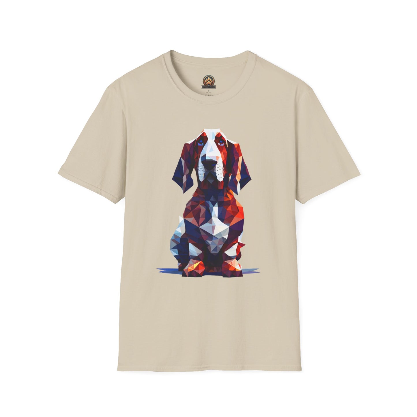 Polygon Basset Hound Tee - Large Front Print