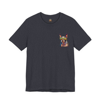 Shady Boston Terrier Tee - Pocket & Large Back Print