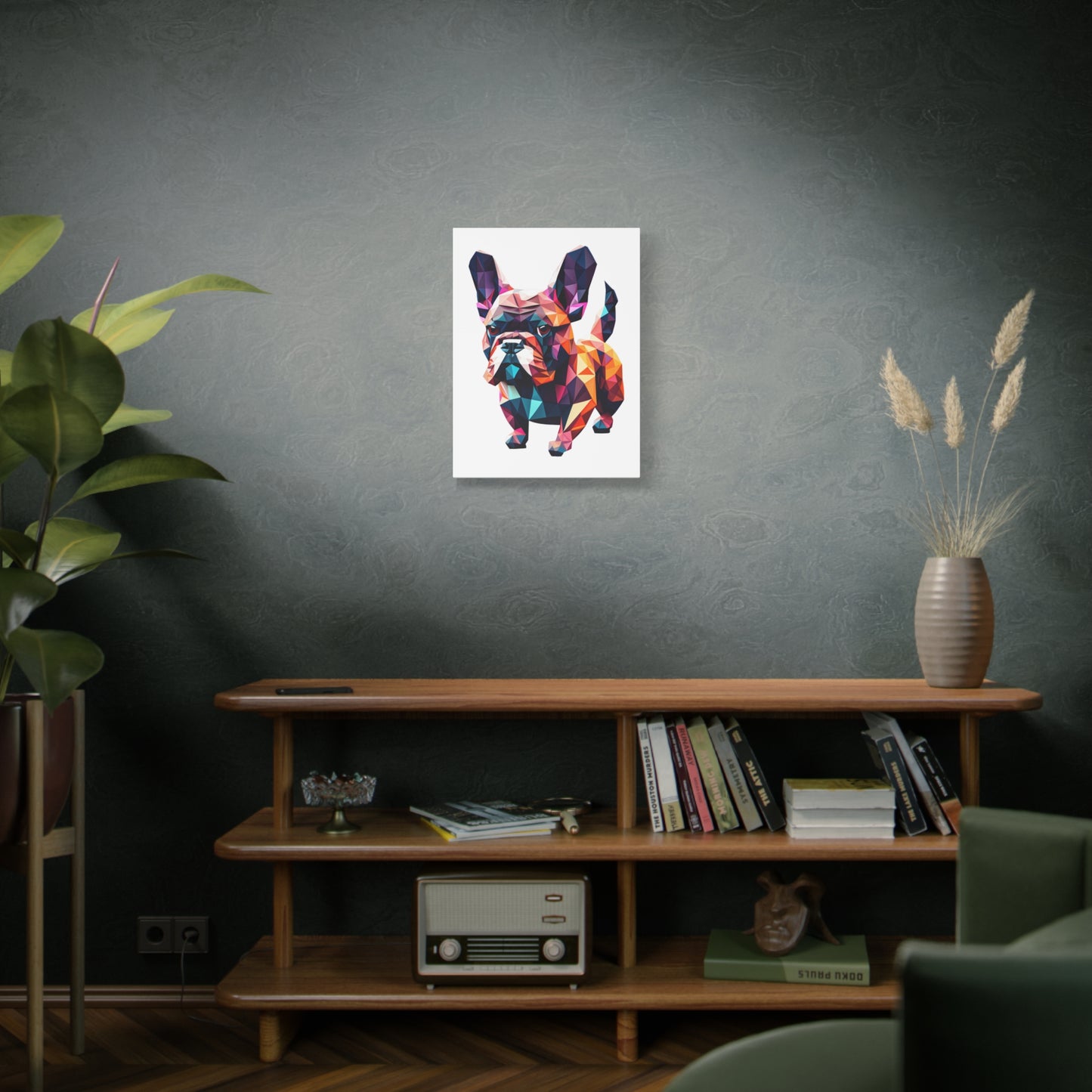 Polygon Style Pop Art French Bulldog Matte Canvas, Stretched, 1.25"