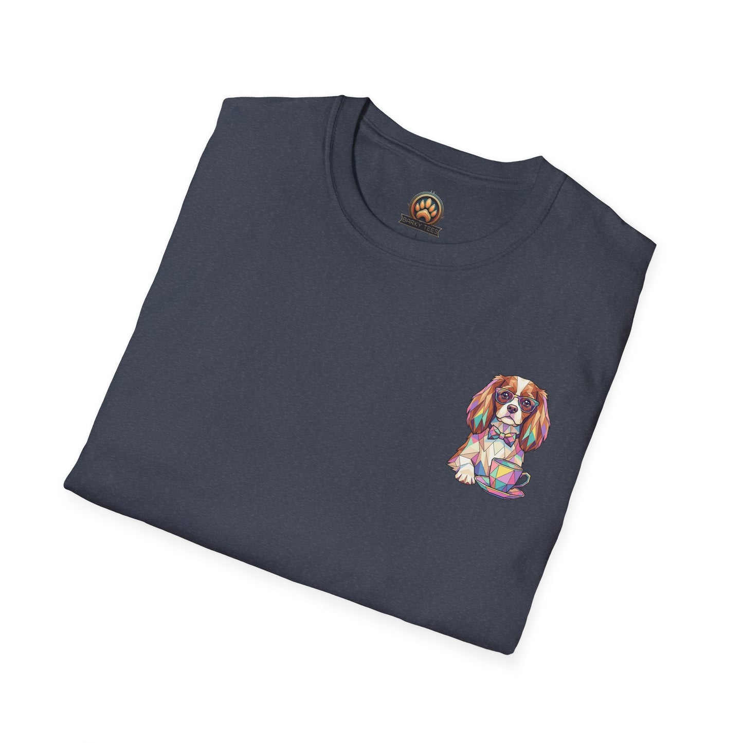 Tea Party Cavalier King Charles Tee - Pocket & Large Back Print