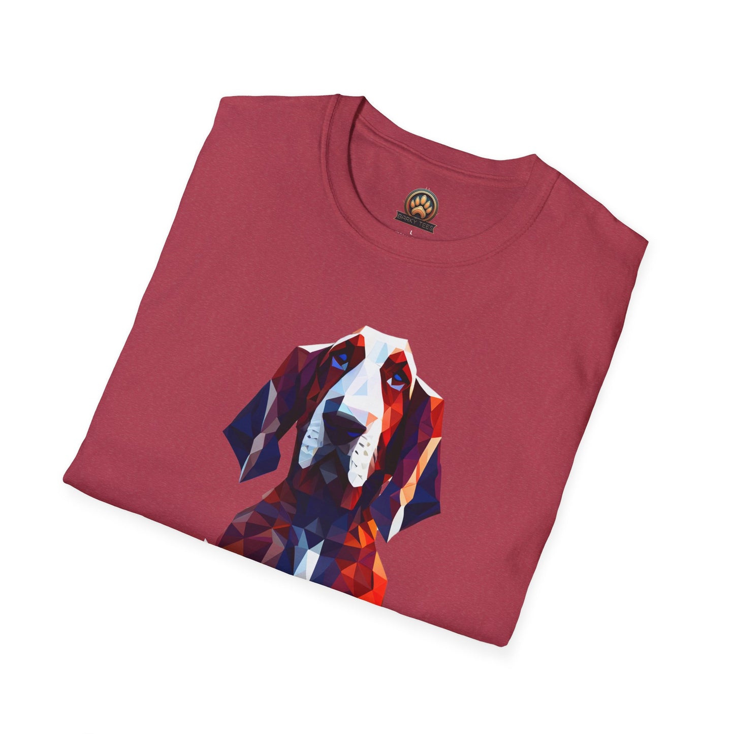 Polygon Basset Hound Tee - Large Front Print