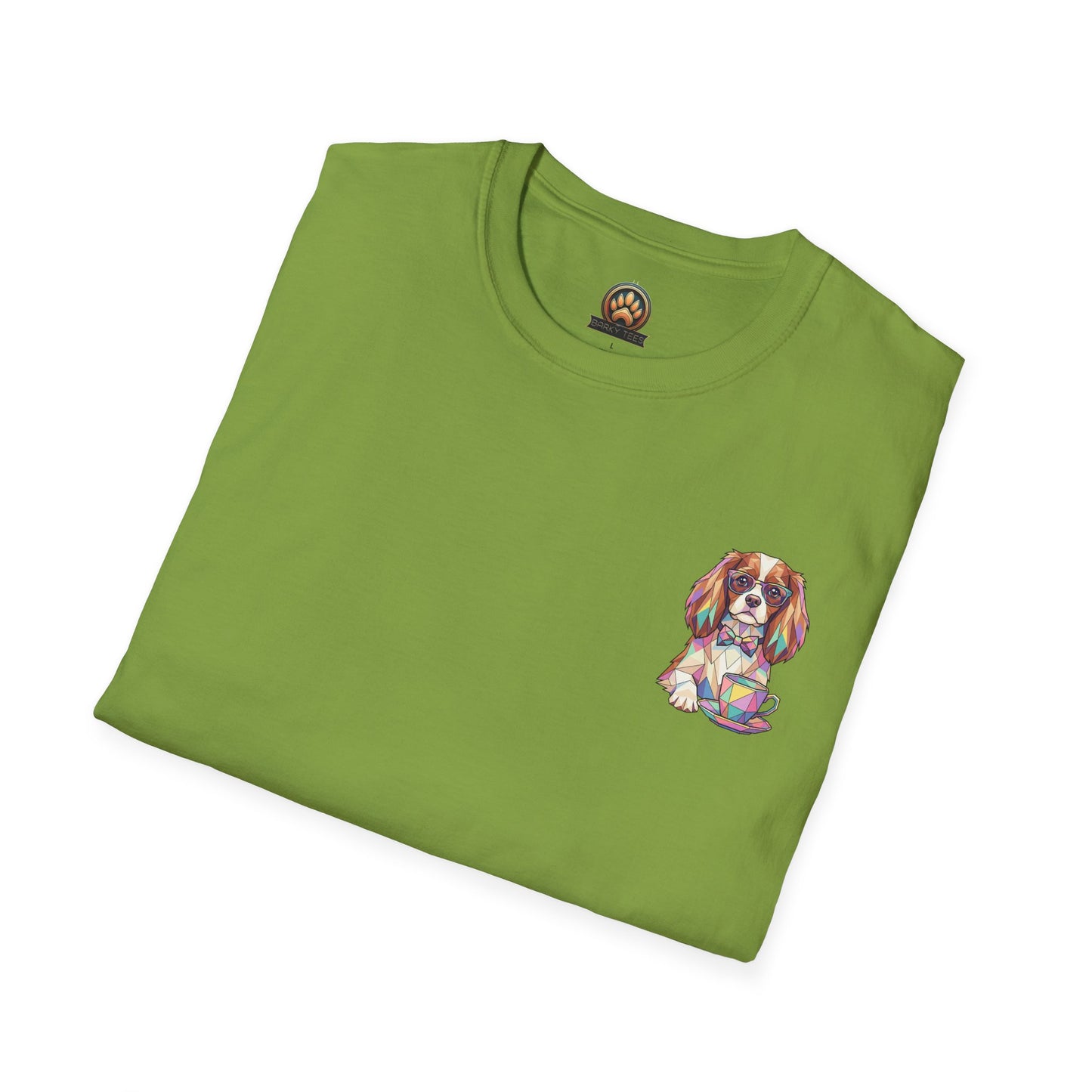 Tea Party Cavalier King Charles Tee - Pocket & Large Back Print