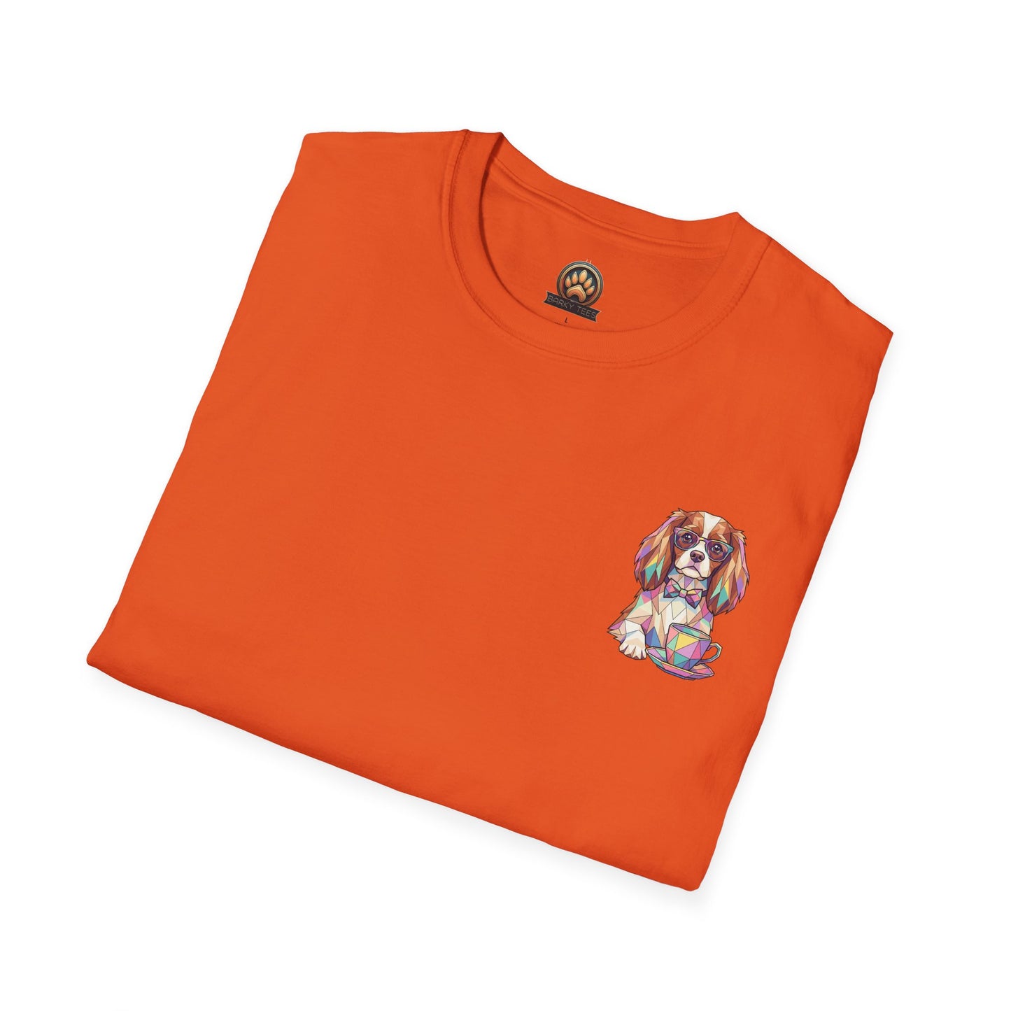 Tea Party Cavalier King Charles Tee - Pocket & Large Back Print