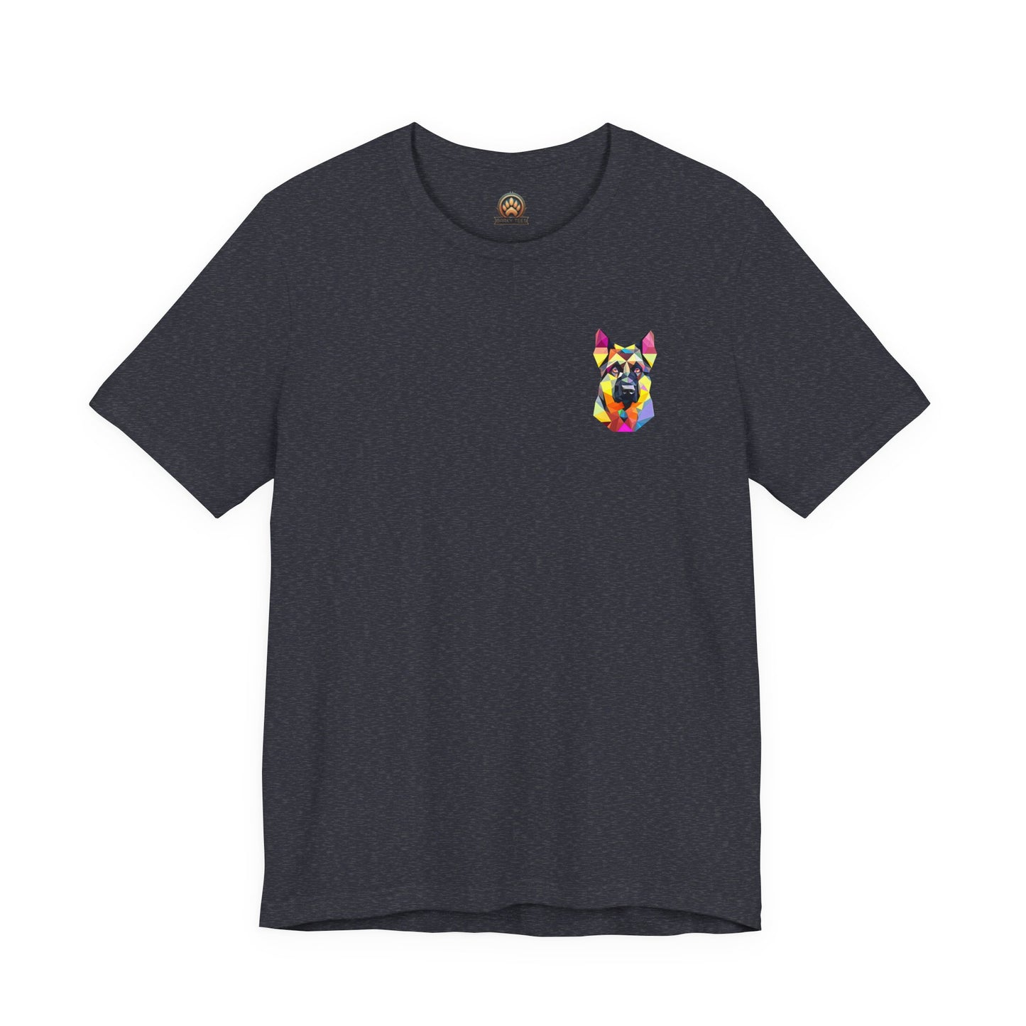 Polygon Style Pop Art German Shepherd Dog T-Shirt - Pocket & Large Back Print