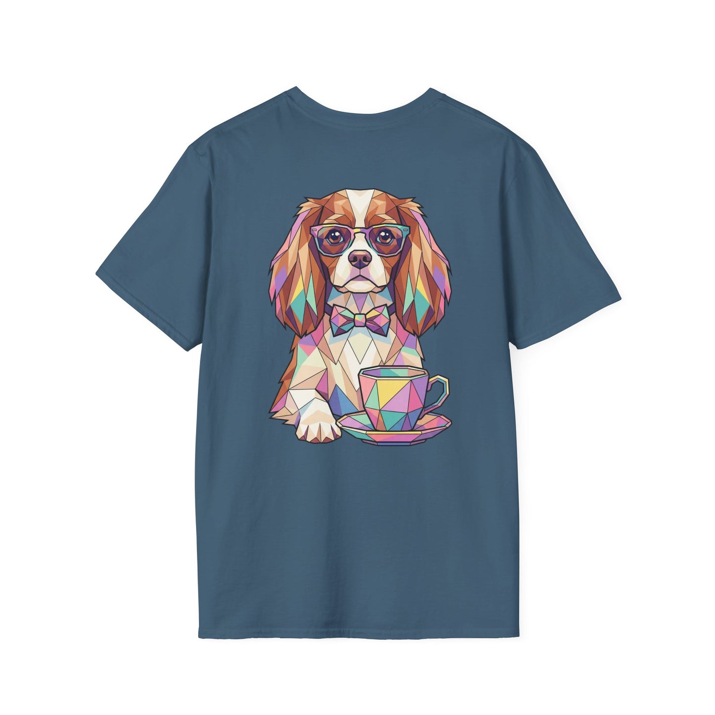 Tea Party Cavalier King Charles Tee - Pocket & Large Back Print