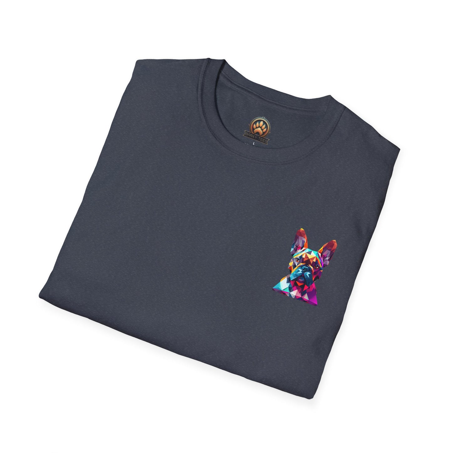 Polygon Style French Bull Dog T-Shirt - Pocket & Large Back Print
