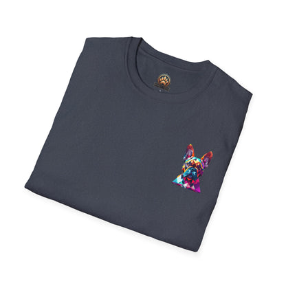 Polygon Style French Bull Dog T-Shirt - Pocket & Large Back Print