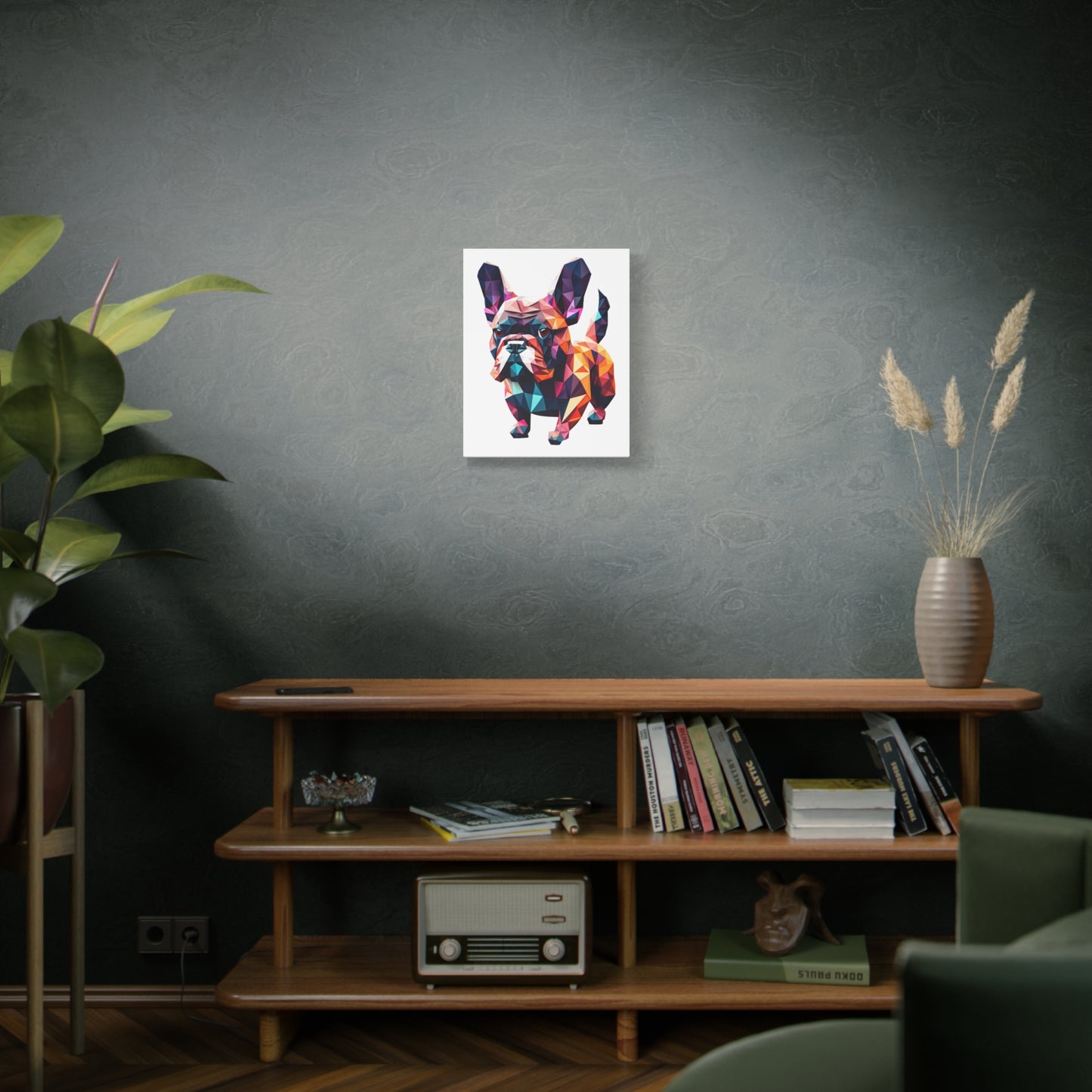 Polygon Style Pop Art French Bulldog Matte Canvas, Stretched, 1.25"