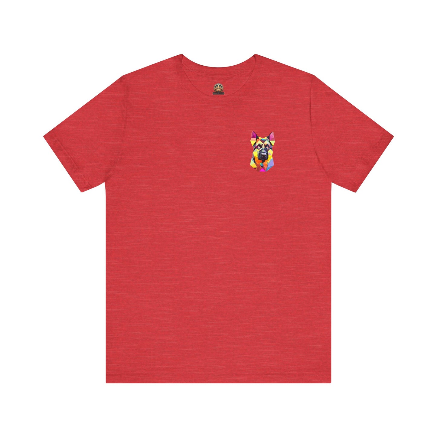 Polygon Style Pop Art German Shepherd Dog T-Shirt - Pocket & Large Back Print