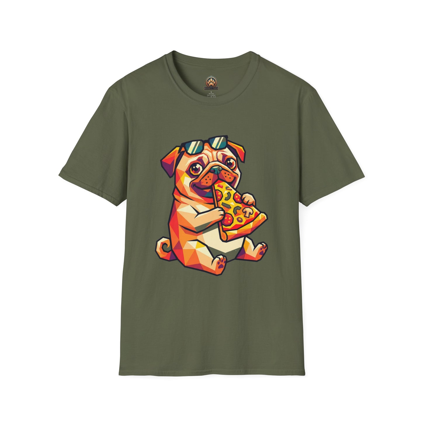 Pizza Pug Tee - Large Front Print