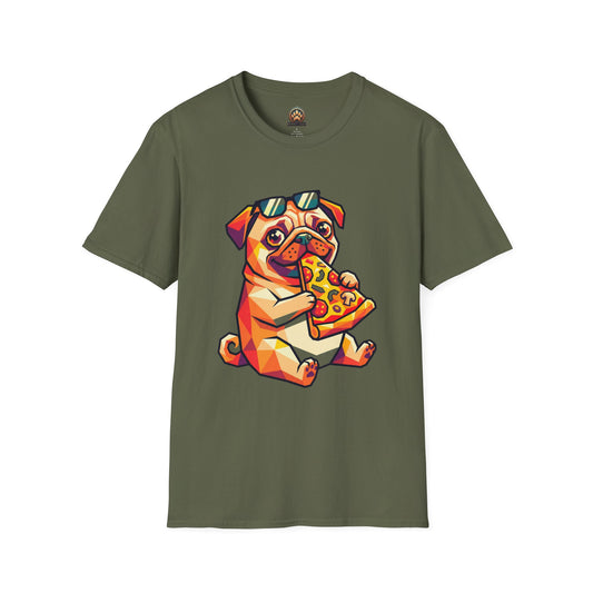 Pizza Pug Tee - Large Front Print